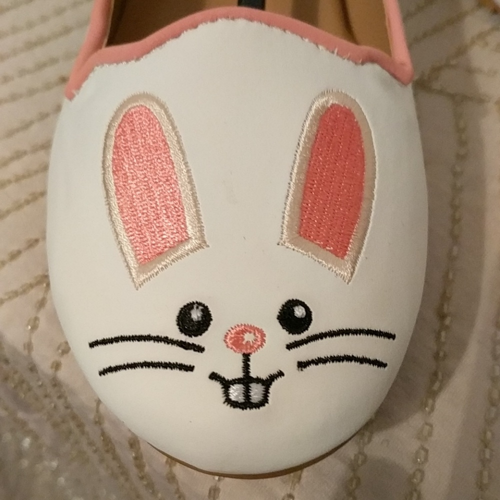 Bamboo Bunny Rabbit Embroidered Flats - Picture 2 of 3